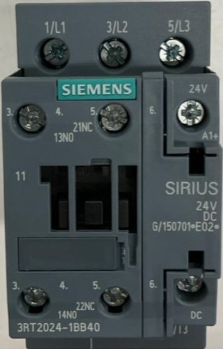 Siemens 3RT2024-1BB40 Contactor  24 VDC Coil 3 Pole 400V