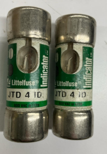 Littelfuse Indicator JTD-4-ID Lot of 2 Class J Time Delay 4-Amp Fuses - 0