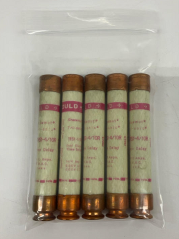 Gould Shawmut  TRS1-4/10 Tri-Onic Time Delay Fuses  1-4/10 Amp Lot of 5