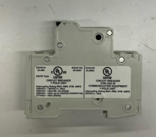 Siemens 5SJ4111-7HG40 Circuit Breaker 5 Amp, 60VDC 240VAC