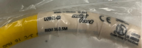 Turck RKM36-0.5M Cable 3 Pole, Female Straight 0.5 Meter U0961-02