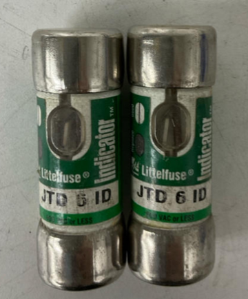 Littelfuse Indicator JTD-6-ID Lot of 2 Class J Time Delay Fuses 6-amp - 0