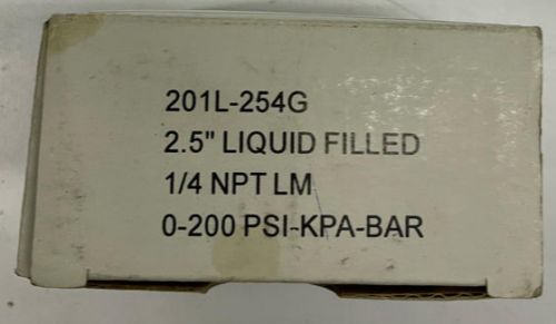 Precision Instruments 201L-254 2-1/2" Pressure Gauge 200 PSI 1/8" Npt