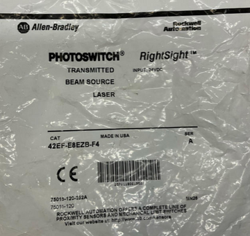Allen Bradley 42EF-E8EZB-F4 Laser Transmitted Beam Sensor 24 VSC