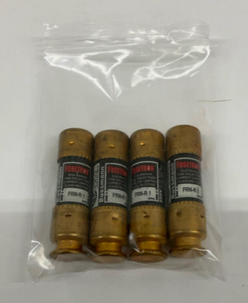 Bussmann  FRN-R-1  Lot of 4  Time Delay  1-Amp Fuses  250 VAC
