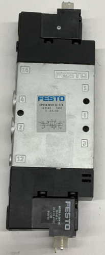 Festo CPE18-M1H-5J-1/4 5/2 way Pneumatic Valve w/24 VDC Coils 163143