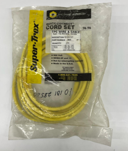 TPC Wire & Cable 84320 Single End Cordset Female 3 Pole 20 Ft.