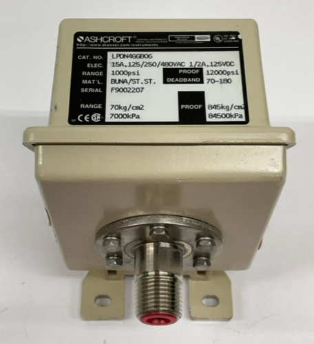 Ashcroft LPDN4GGB06 Pressure Switch 1000 Psi 125/250/480 Vac