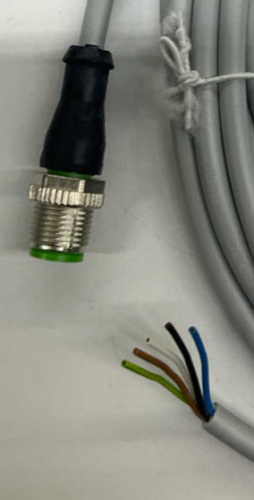 Murr 7000-12041-2150500 M12 5-Pole Male Single End Straight Cable 5m