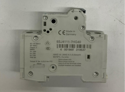 Siemens 5SJ4111-7HG40 Circuit Breaker 5 Amp, 60VDC 240VAC