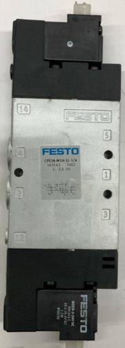 Festo CPE18-M1H-5J-1/4 5/2 way Pneumatic Valve w/24 VDC Coils 163143
