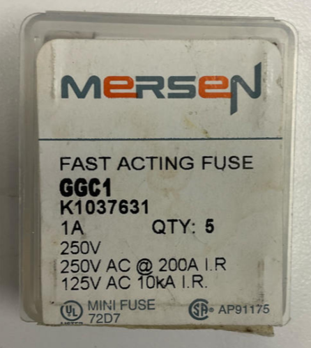 Mersen GGC1  1-Amp Fast Acting Fuses 125/250 VAC 5-Pack