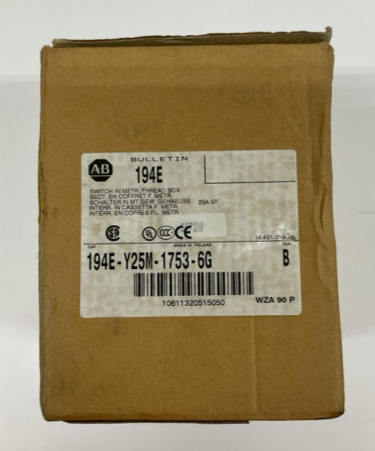 Allen Bradley 194E-Y25M-1753-6G, 25A, 3-Phase Thermoplastic Load Switch
