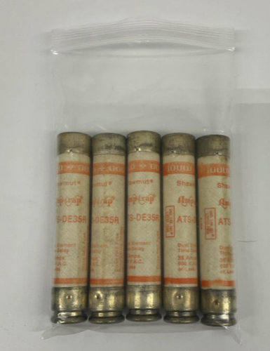 Gould Shawmut  ATS-DE35R Dual Element Time Delay 35 Amps 600 Vac Fuses Lot of 5