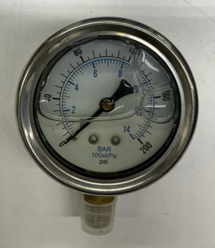 Precision Instruments 201L-254 2-1/2" Pressure Gauge 200 PSI 1/8" Npt
