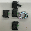 Allen Bradley 800F-MN3RX30 Red Led Back of Panel Lamp and Contacts 800F-X10-5