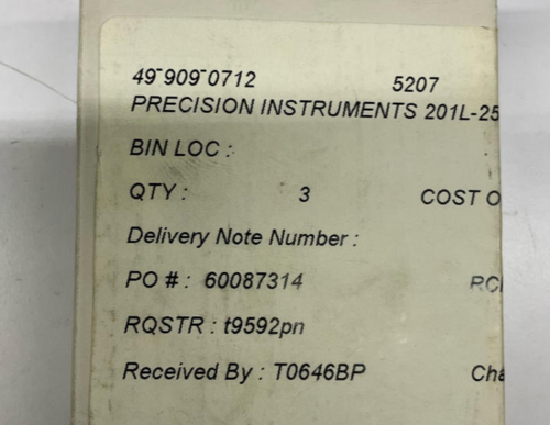 Precision Instruments 201L-254 2-1/2" Pressure Gauge 200 PSI 1/8" Npt