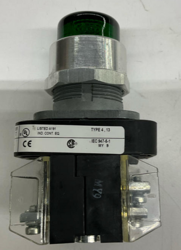 Allen Bradley 800T-QBH24G Green Illuminated Momentary Push Button 24 VAC/DC - 0