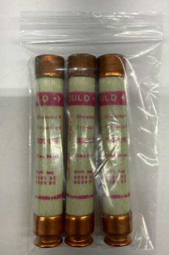 Gould Shawmut TRS6-1/4R Lot of 3 Time Delay Fuses 6.25-Amp 600V