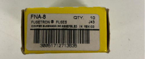 Bussman Fusetron FNA-8 Box of 10 Dual Element Fuses 8-AMP 125VAC