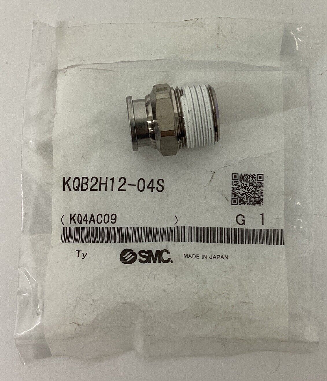SMC KQB2H12-04S White Brass one touch fitting (BL286) - 0