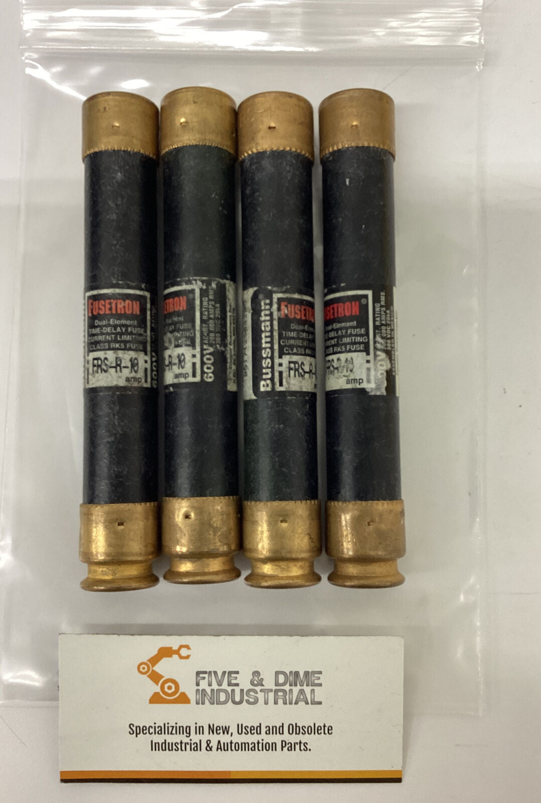 Bussmann Fusetron FRS-R-10 Lot of 4  Class RK5 Fuses (YE249)