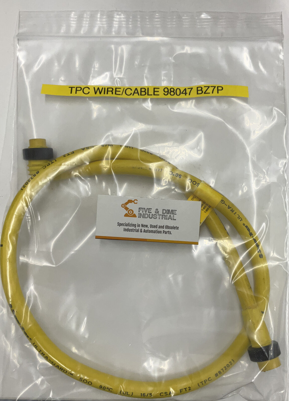 TPC Wire & Cable 98047 BZ7P 5-Pin Male to 90° Female Cable (CBL128)