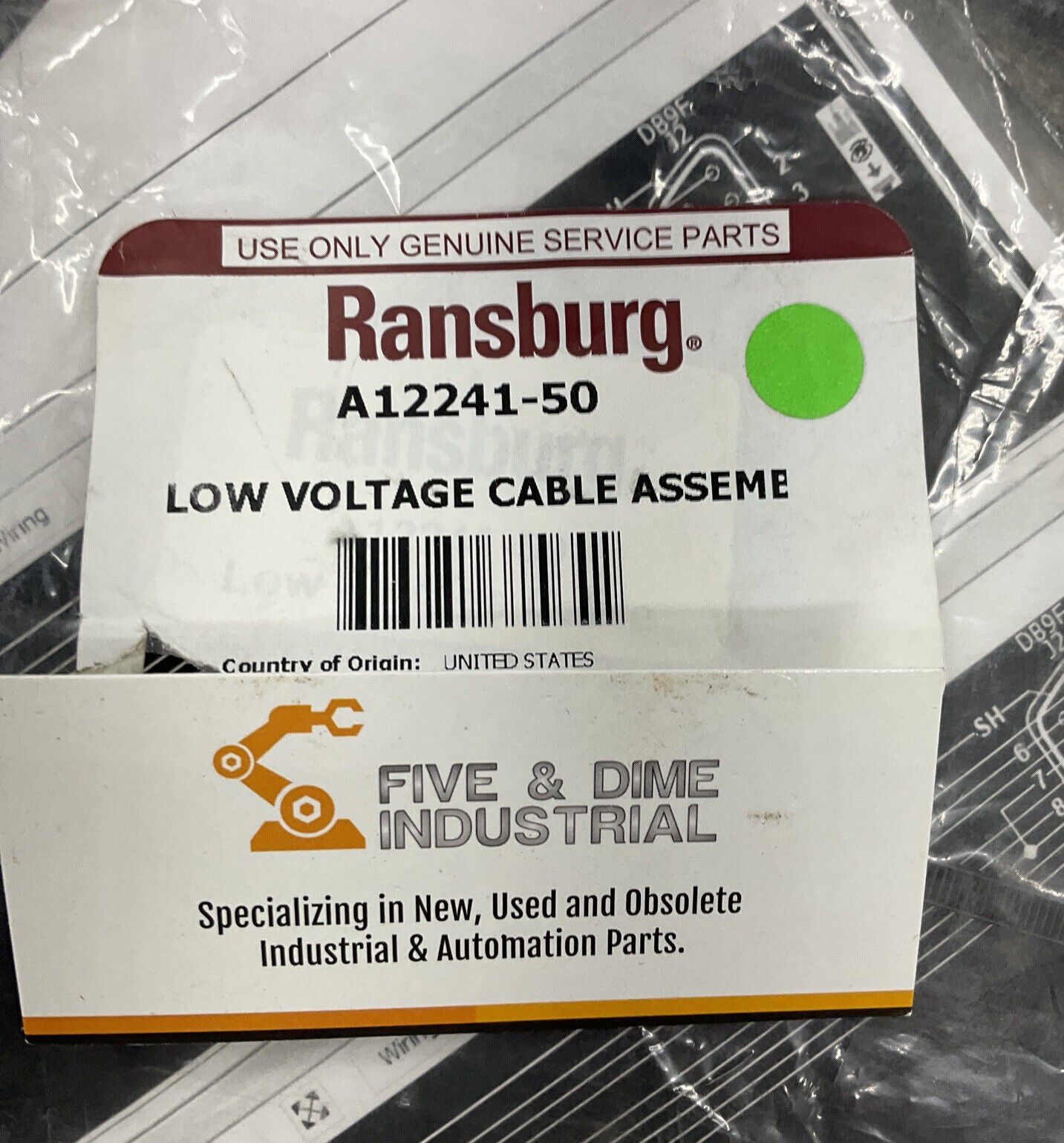 Ransburg A12241-50 Low Voltage Cable Assembly (CBL140)