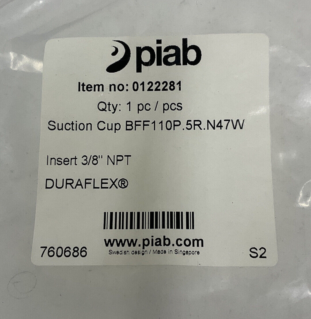 Piab 0122281 / BFF110P.5R.N47W Polyurethane Suction Cup 3/8" NPT (GR219)