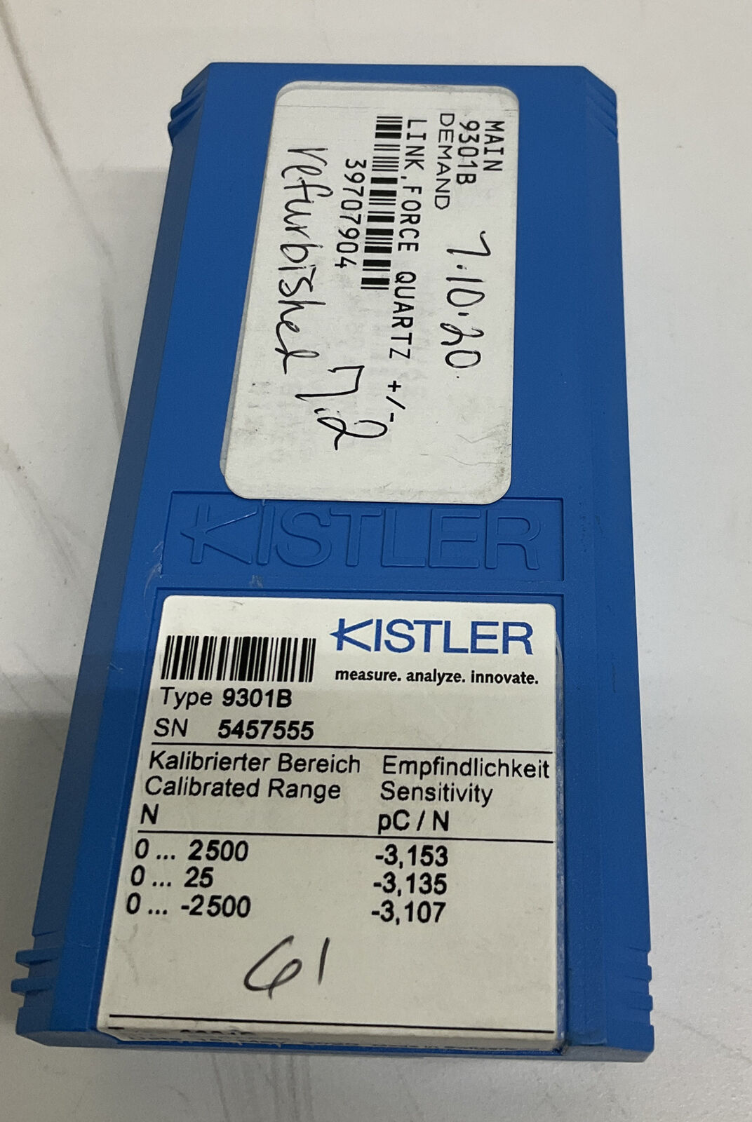 Kistler 9301B  Force Sensor Load Cell  (BL159) - 0