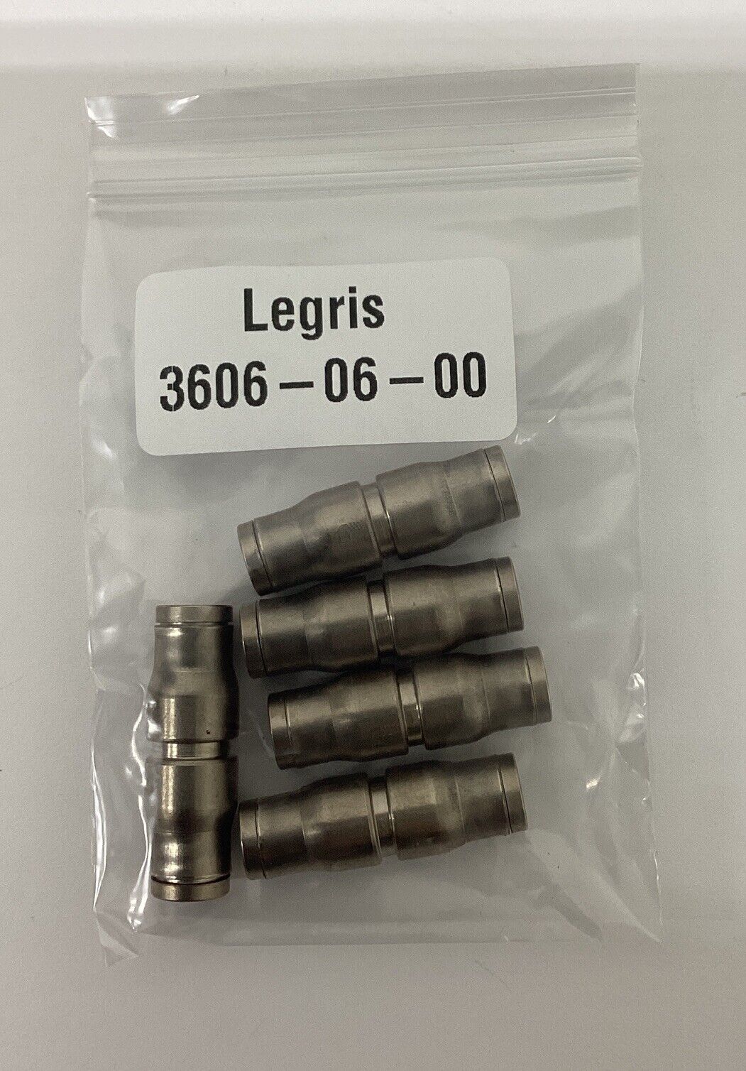Legris 3606-06-00 Pkg of 5 Nickel Plated Brass Union 1/4'' OD Tube (BL278) - 0
