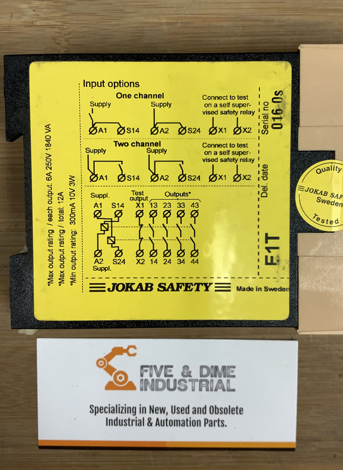 Jokab E1T 0s Safety Expansion Relay 24DC (BK103)