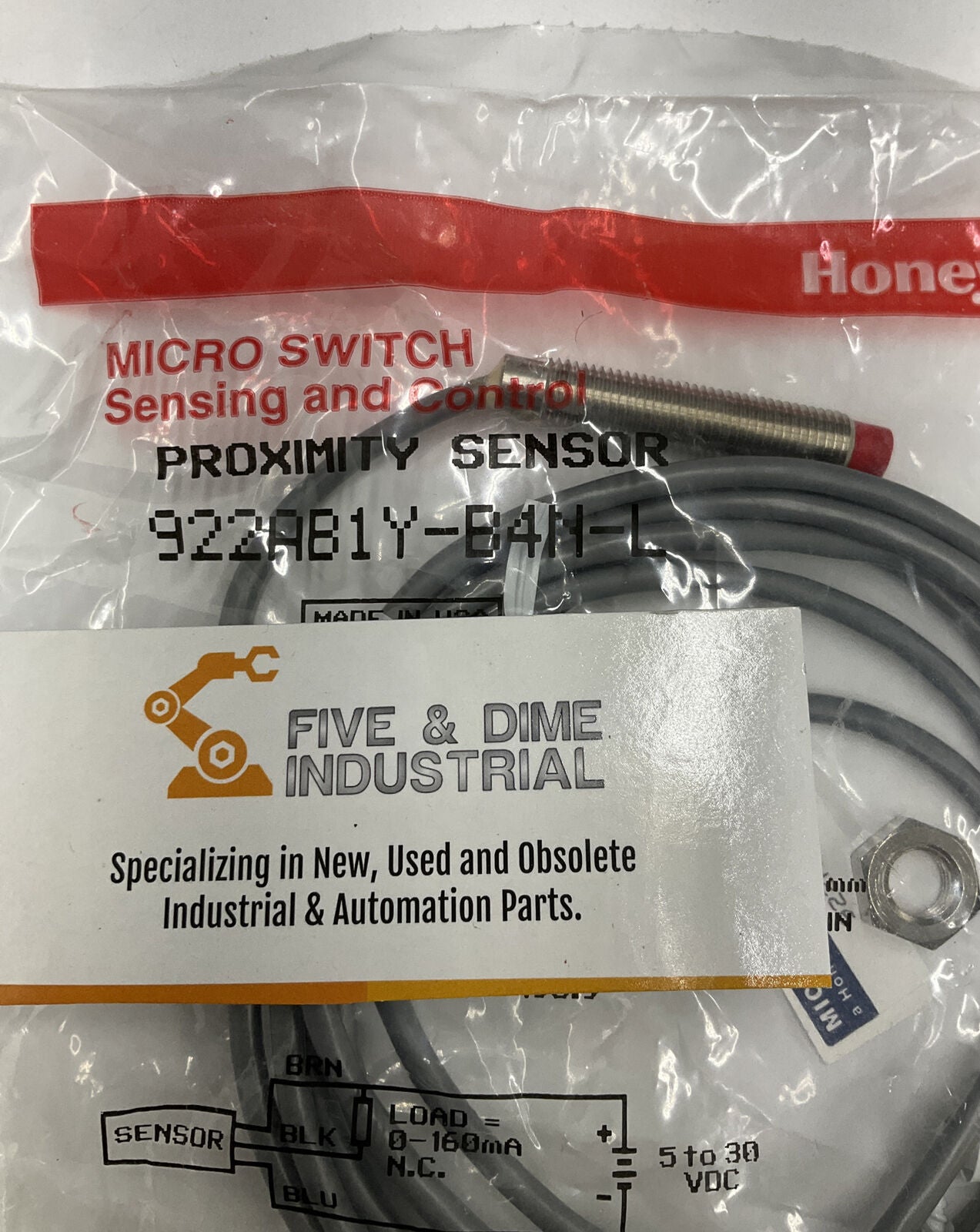 Honeywell Microswitch 922AB1Y-34N-L New Proximity Sensor (CL130)