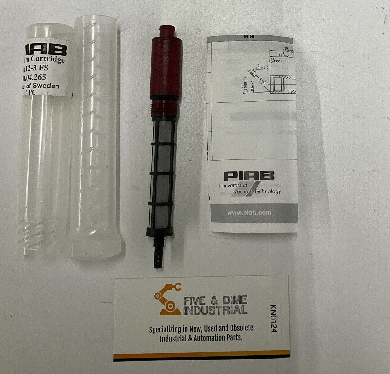 Piab Pi-12-3-FS Coax Vacuum Cartridge 01.04.265 (GR218)