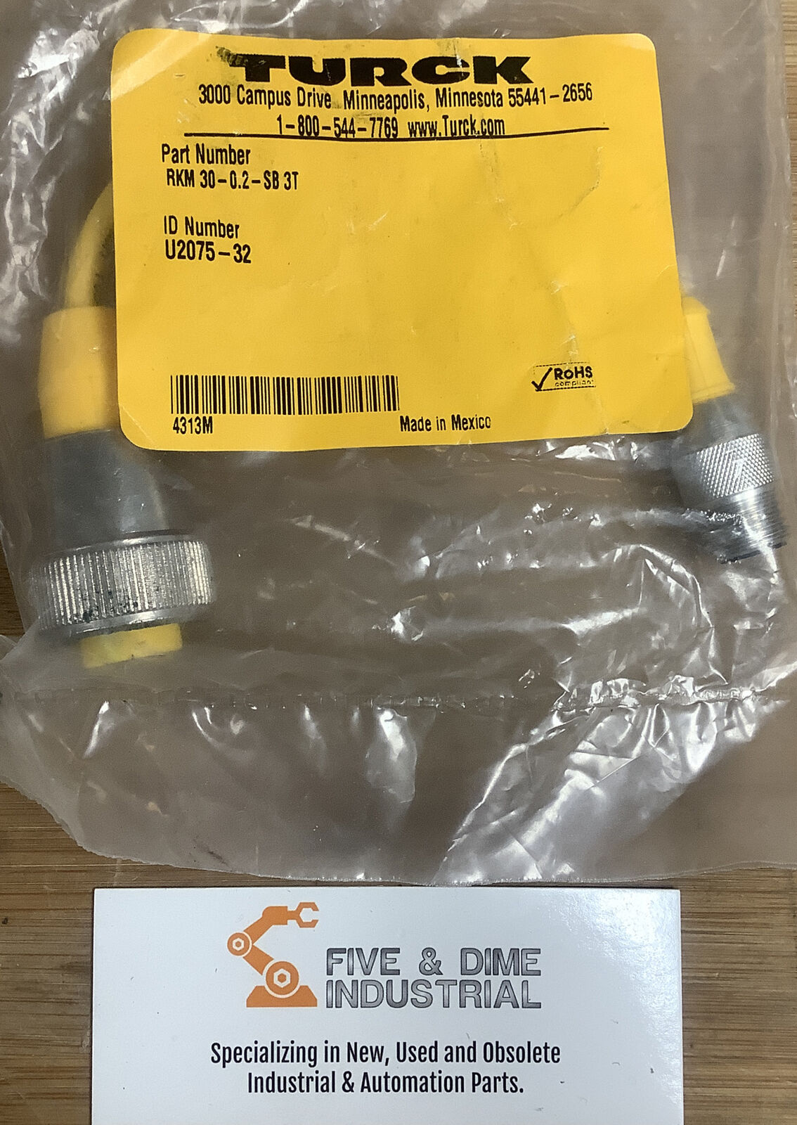 Turck RKM 30-0.2-SB3T U2075-32 Automation Cable (YE131)