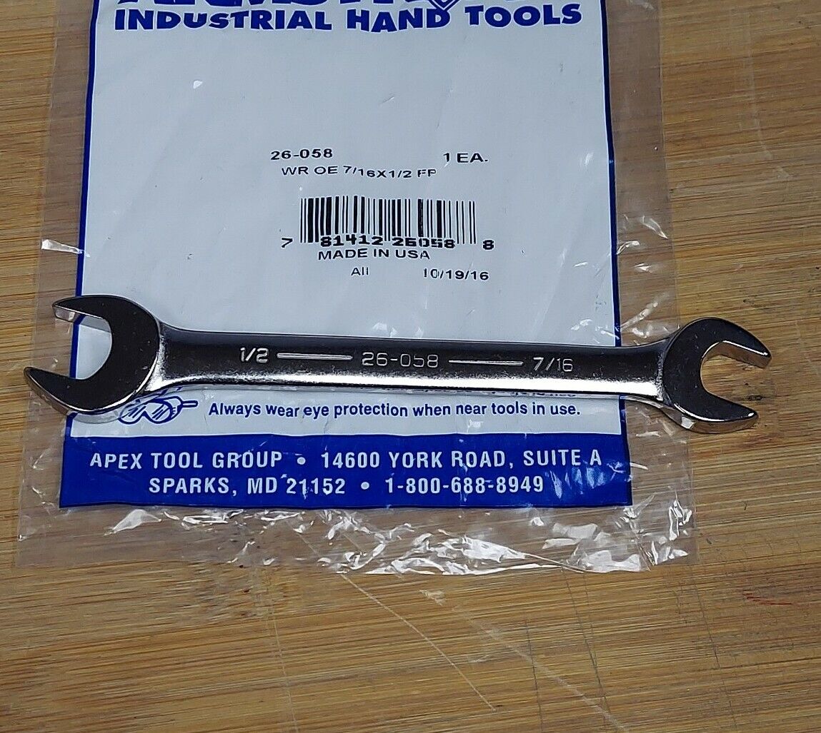 Armstrong 7/16 X 1/2” New  Open Combination Wrench 26-058 (BL117)
