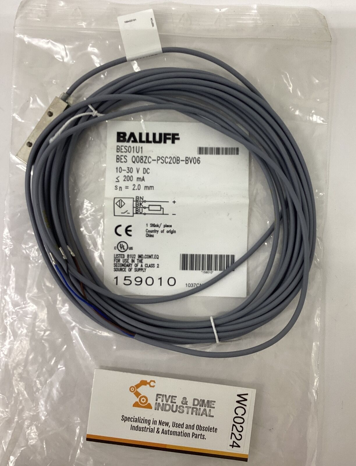 Baluff BES01U1 / BES-Q08ZC-PSC20B-BV06 Inductive Sensor 10-30VDC (BL283)