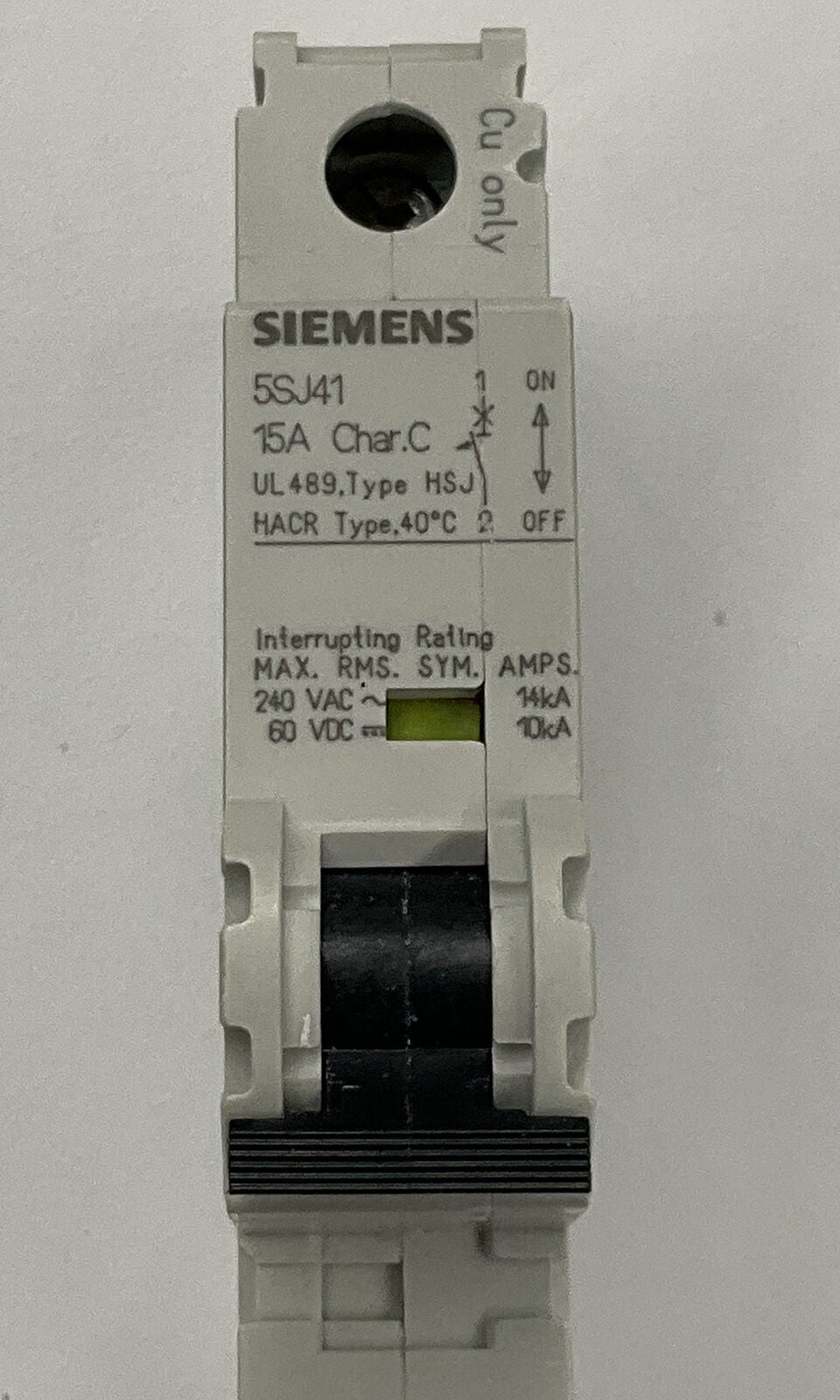 Siemens New 5SJ4118-7HG40 15 Amp Type HSJ Circuit Breaker DIN Mount (BL237) - 0