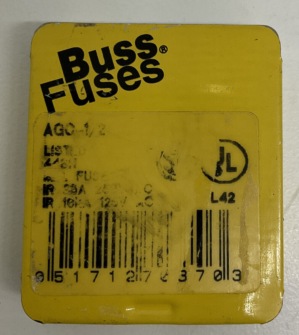 Bussmann Buss AGC-1/2 0.5/1/2 AMP Fuses  5 Pack (YE240) - 0