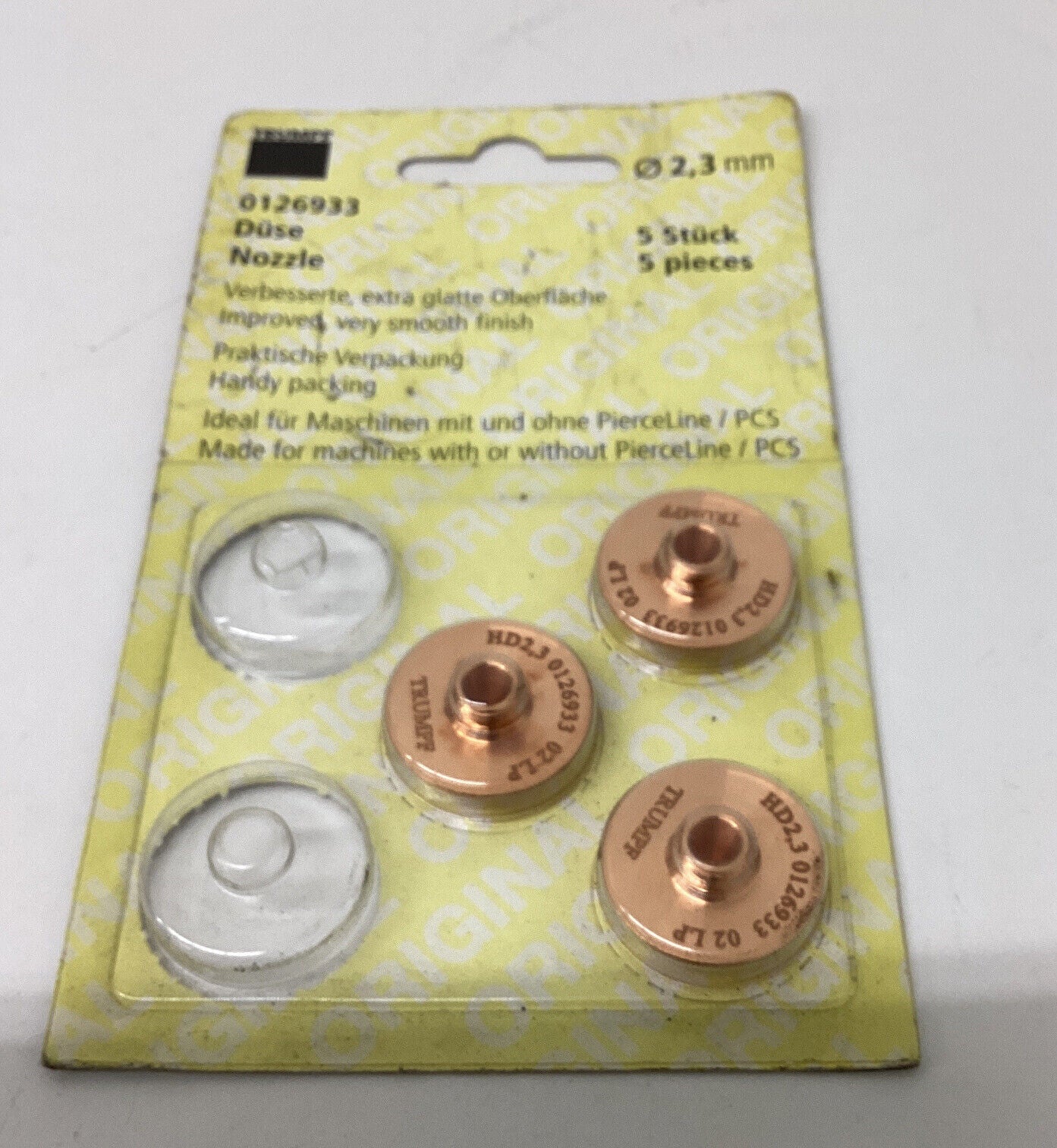 Trumpf  0126933  Qty of 3  2.3mm Genuine Nozzles (YE226)