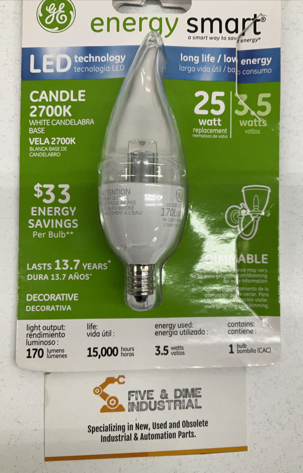 GE LED Light Bulbs LED3DCAC-C/TP Energy Smart 25 Watt Dimmable -BL212 - 0