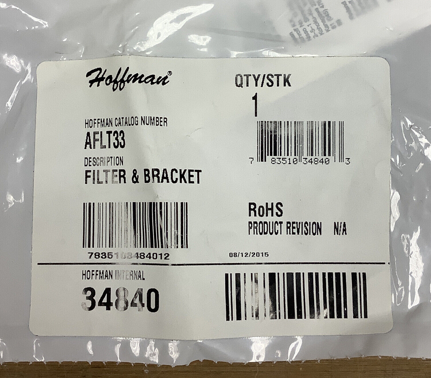 Sealed Hoffman AFLT33 Filter and Bracket (RE194) - 0