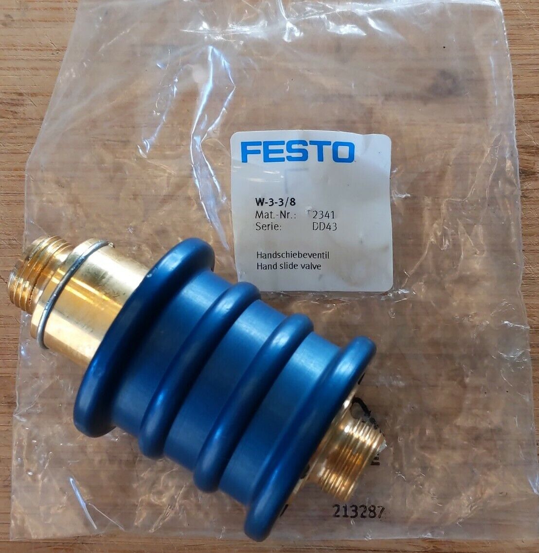 Festo W-3-3/8 Genuine Pneumatic Hand Slide Valve 2341 3/8 BSP (OV103) - 0