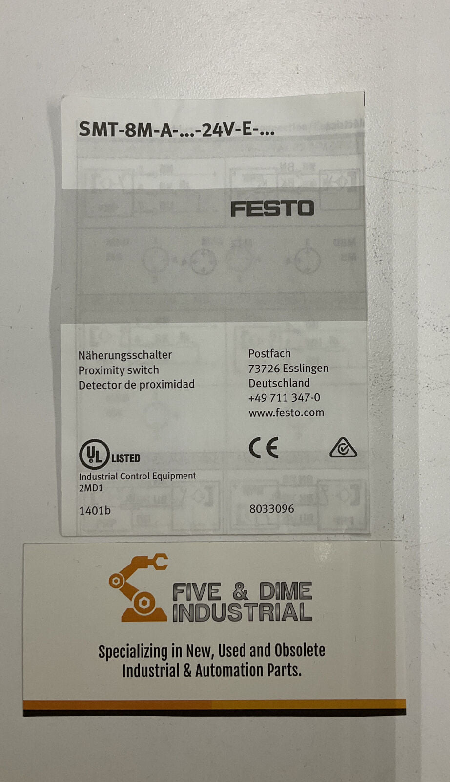 Festo SMT-8M-A-24V-E Proximity Sensor (CL157) - 0