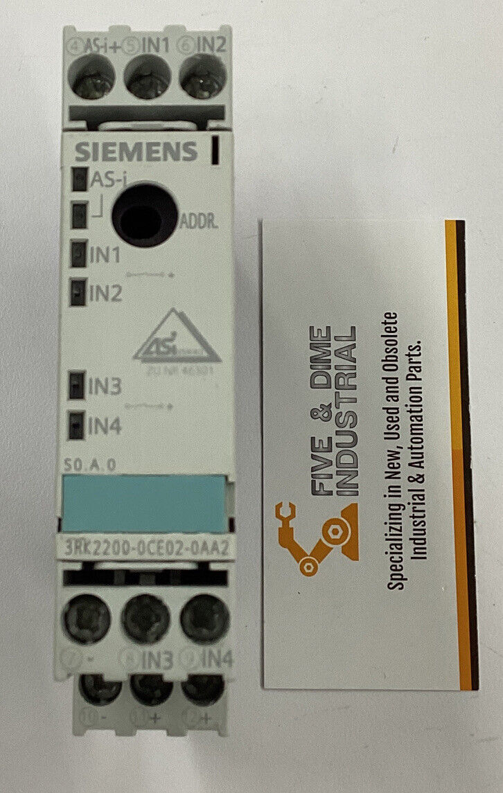 Siemens 3RK2200-0CE02-0AA2 AS-Interface Control Module 4 DI (BK143)