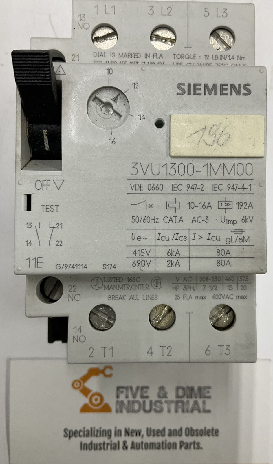 Siemens 3VU1300-1MM00 Circuit Breaker 10-16A (CL144) - 0