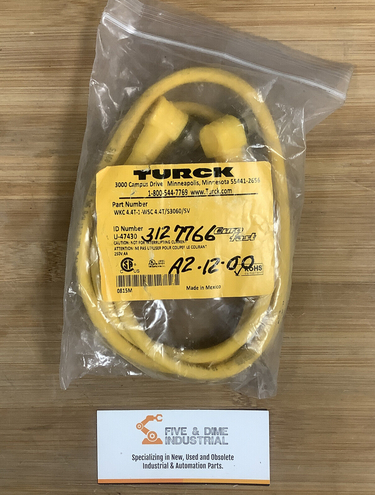 Turck WKC4.4T-1-WSC 4.4T/S3060/SV U-47430 Cable  (YE133)