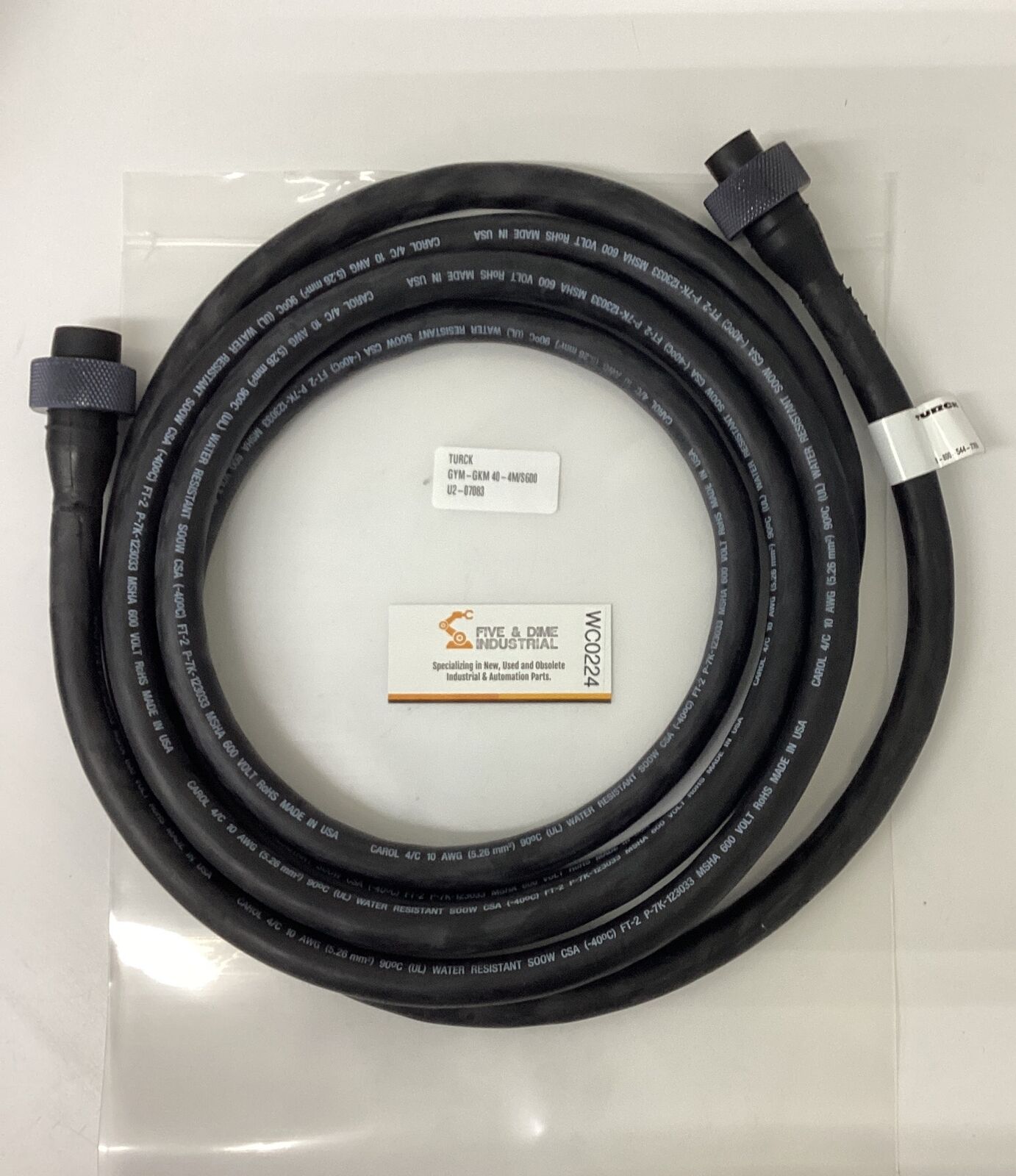 Turck GYM-GKM-40-4M/5600 / U2-07083 Power Cable 4-Meters (CBL162)