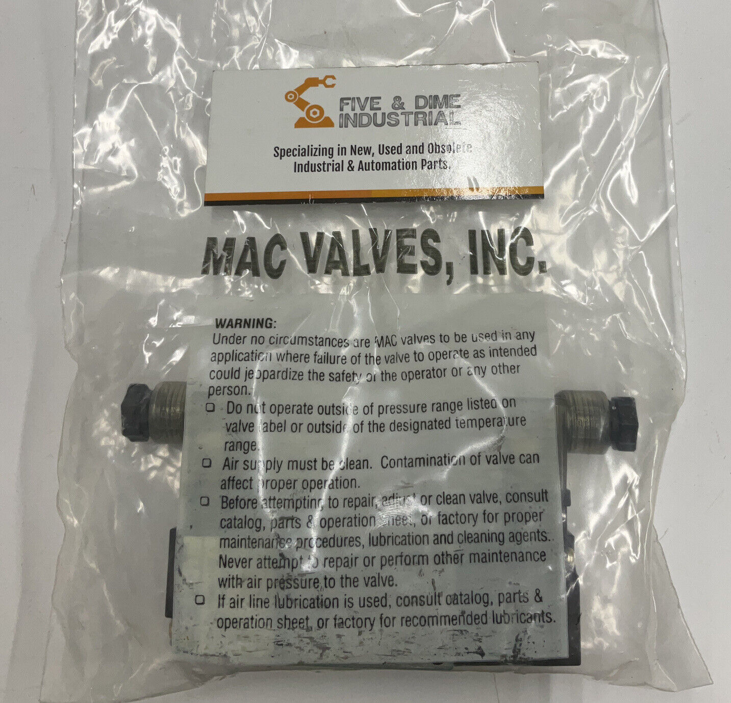 Mac Valve 45A-GA1-DAAJ-1KD New 110/120 Vac Solenoid Valve (YE166)