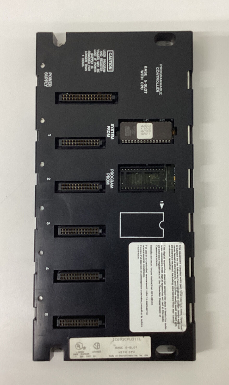 Fanuc GE  IC693CPU311L  5-Slot Programmable Controller Base (YE240)